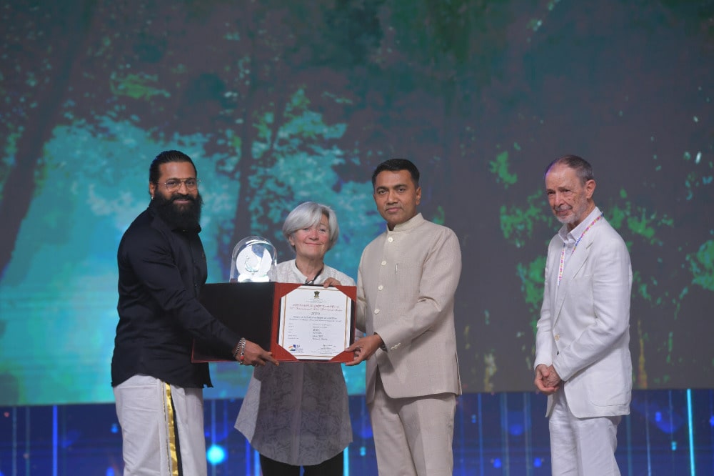 Indian filmmaker Rishab Shetty honored with special jury award for 'Kantara' at IFFI 54