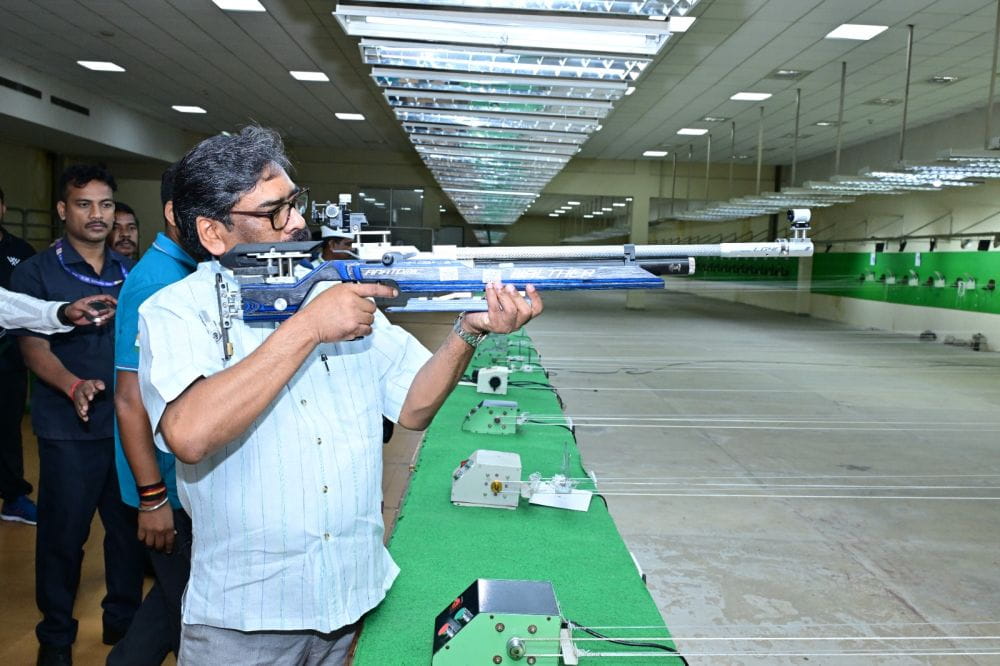 Chief-Minister-Hemant-Soren-conducted-a-surprise-inspection-of-the-Tikait-Umrao-Singh-Shooting-Range-complex-at-Khelgaon-Ranchi