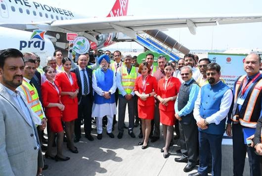 Powered by indigenously produced Sustainable Aviation Fuel, India’s first flight flew from Pune to Delhi 