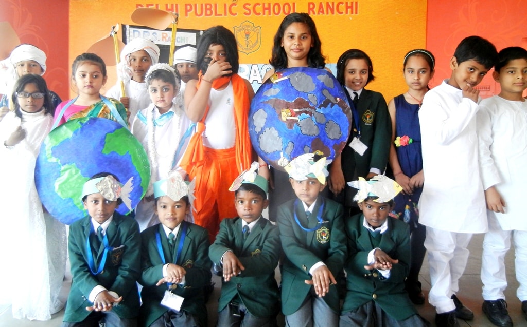 Students display a short act -Join Hands to Save Ganga