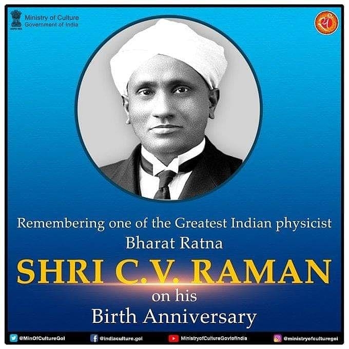 <p>Remembering Nobel Laureate, Bharat Ratna Shri C.V. Raman Ji, whose contribution in the field of science is unparallel, on his Birth Anniversary. He continues to inspire our…