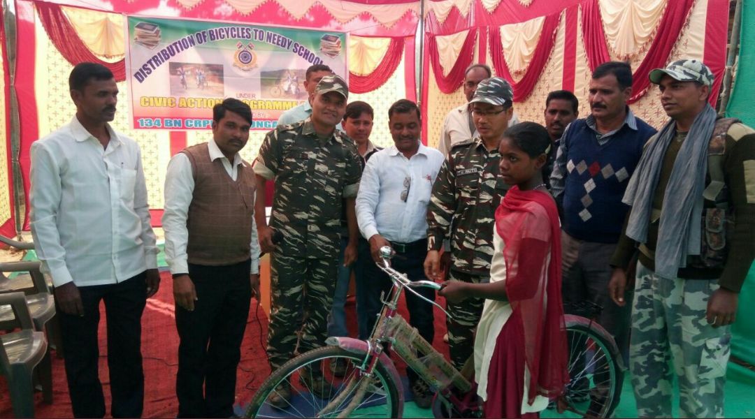 <p>In an event the CRPF distributed bicycles among the needy students of Naxal affected areas of Palamau.</p>
