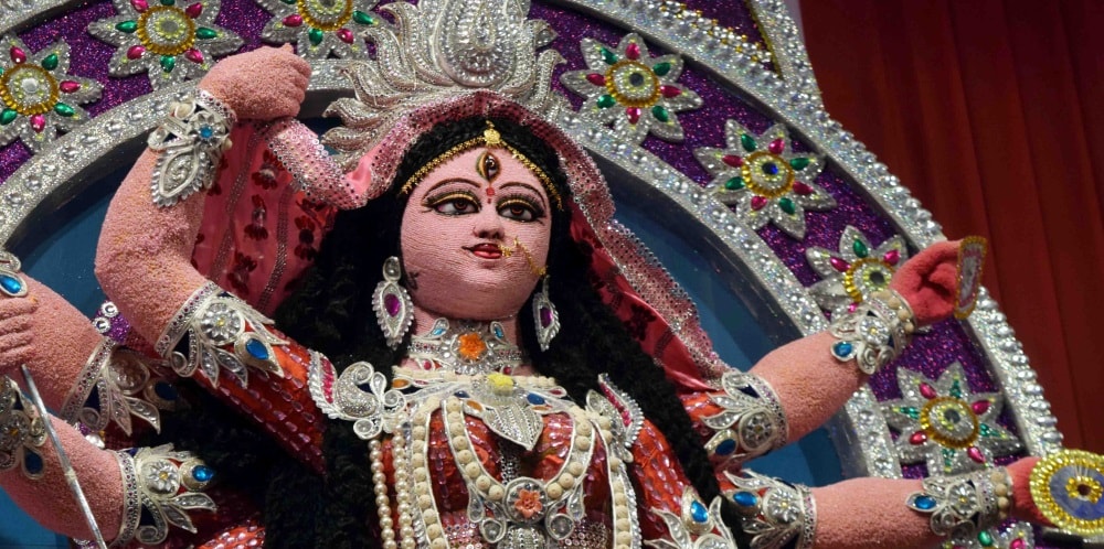 <p>An idol of Goddess Durga of Nav Yuvak Sangh puja pandal being prepared on the occasion of Durga Puja festival in Ranchi on Monday.</p>
