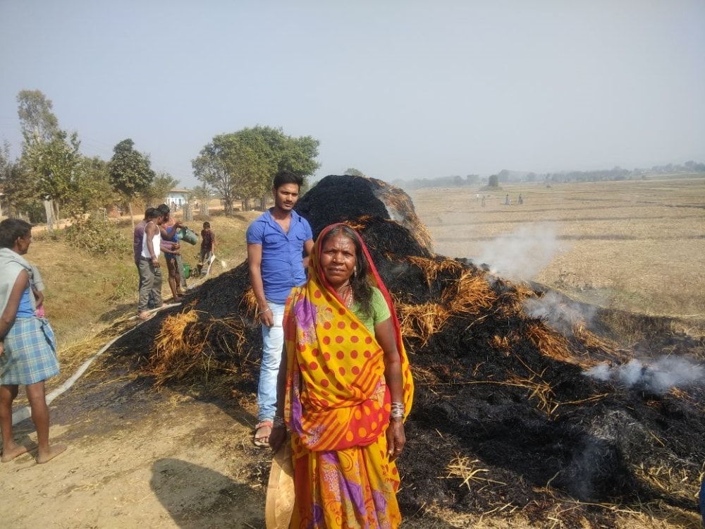 <p>A villager named Naresh Ram of Panki-Loharsi village lost some his rice harvest after it caught fire.The cause of the fire is yet to be determined.The unfortunate event occurred…