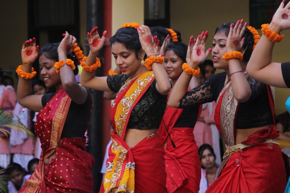 <p>Students participating during Youth festival at Nirmala college, Doranda in Ranchi on Tuesday.</p>
