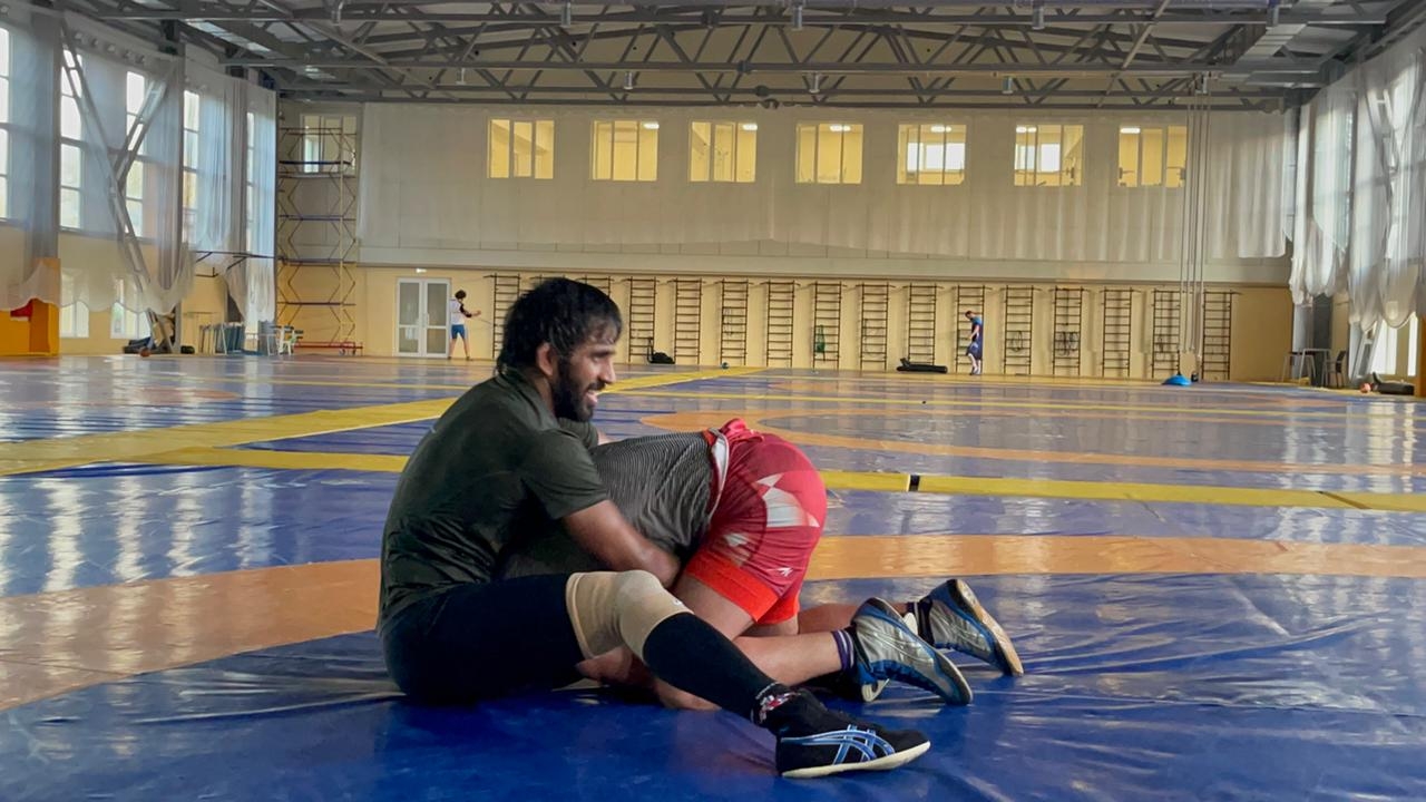 <p>Wrestler Bajrang Punia in training sessions for Olympics 2020 at Tokyo.</p>
