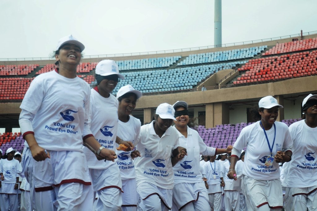 <p>Blind school students run for 33rd National Eye Donation Fortnight campaign "Run For Vision 2018" at Birsa Munda Athletics stadium Khelgaon, Hotwar in Ranchi on Sunday.</p>…