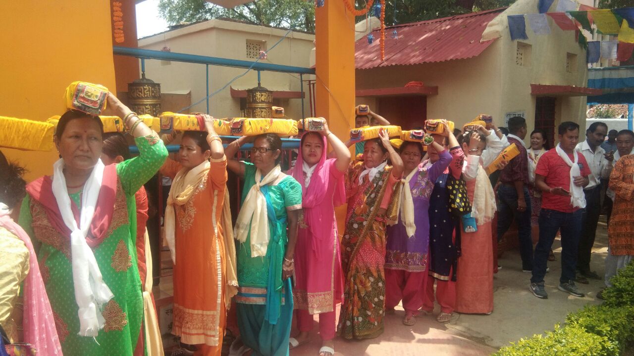 <p>On the auspicious occasion of Budh Purnima, women take part in a 'Sobha Yatra' at JAP 1 in Ranchi on Monday.</p>
