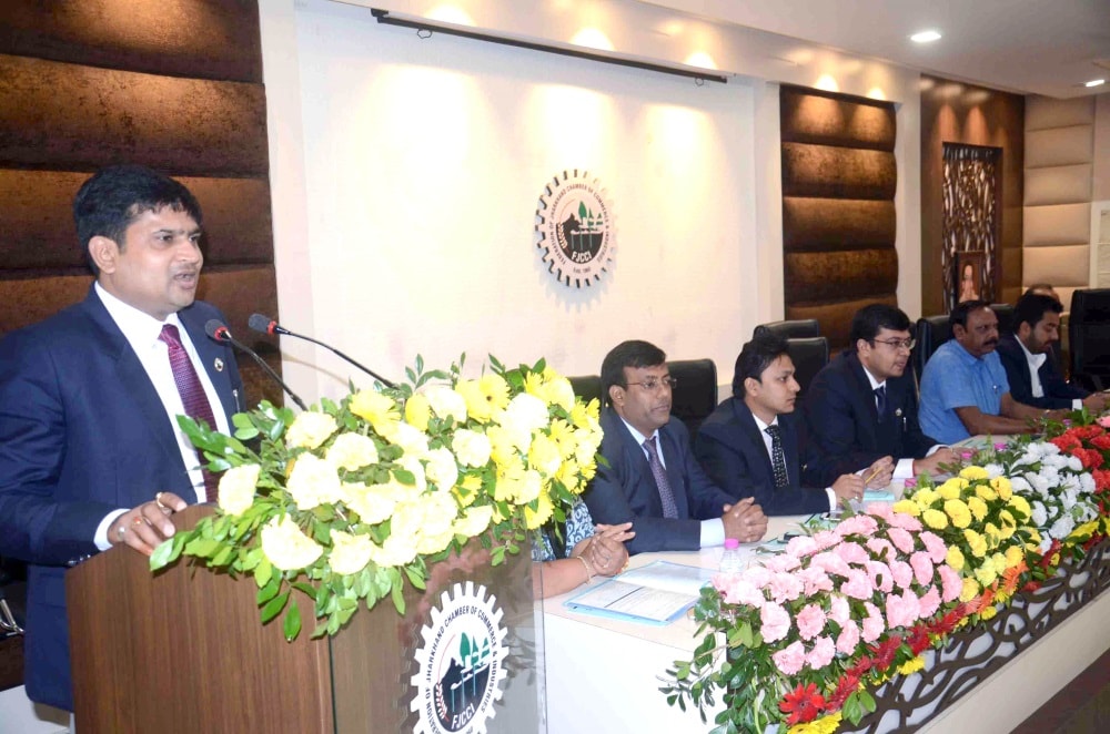 <p> FJCCI President Vinay Kumar Argawal addressing at the  Annual General Meeting (AGM) ahead of Chamber election 2017 at Chamber Bhawan in Ranchi on Saturday. FJCCI members…