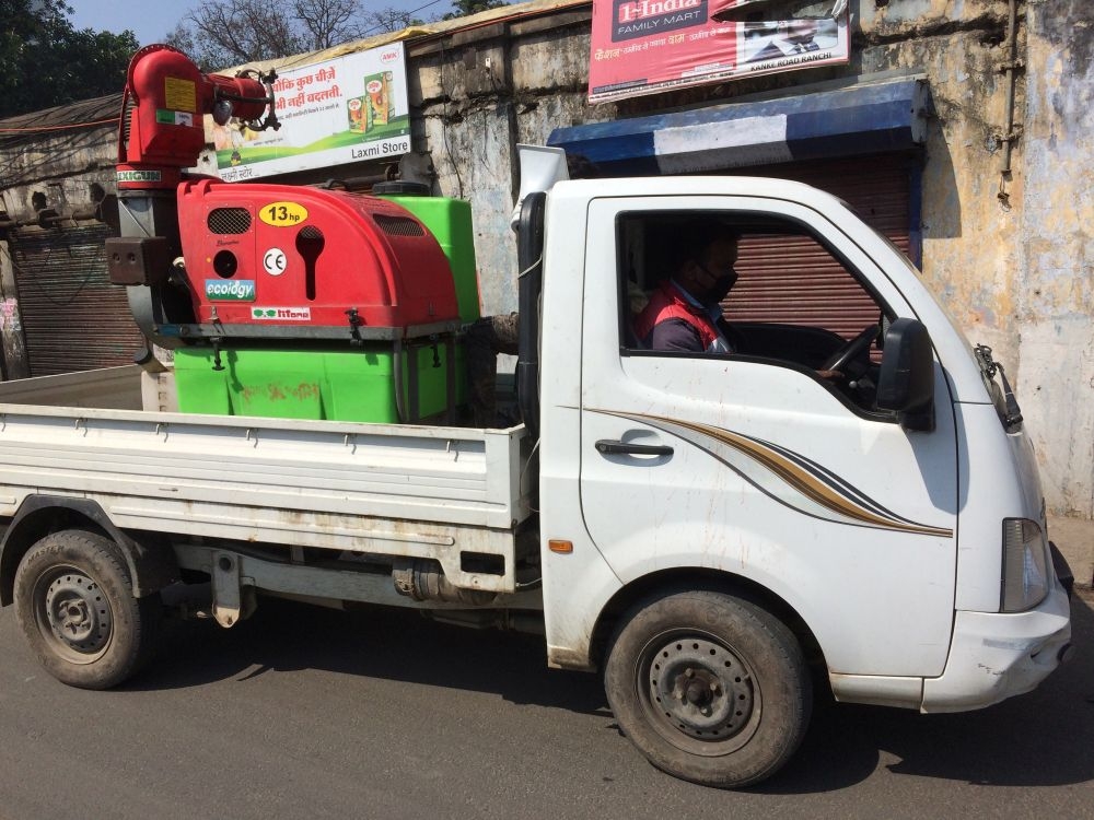 <p>Ranchi Municipal Corporation carried out a desensitization campaign on the Janata Curfew Day- March 23, 2020, in Ranchi - when RMC vehicle with a driver and spray master were spotted…