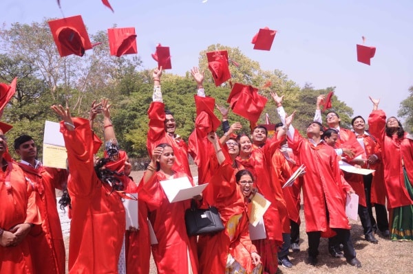 <p>Students jubilant during their 27th convocation of Birla Institute of Technology Mesra near Ranchi on Friday.</p>
