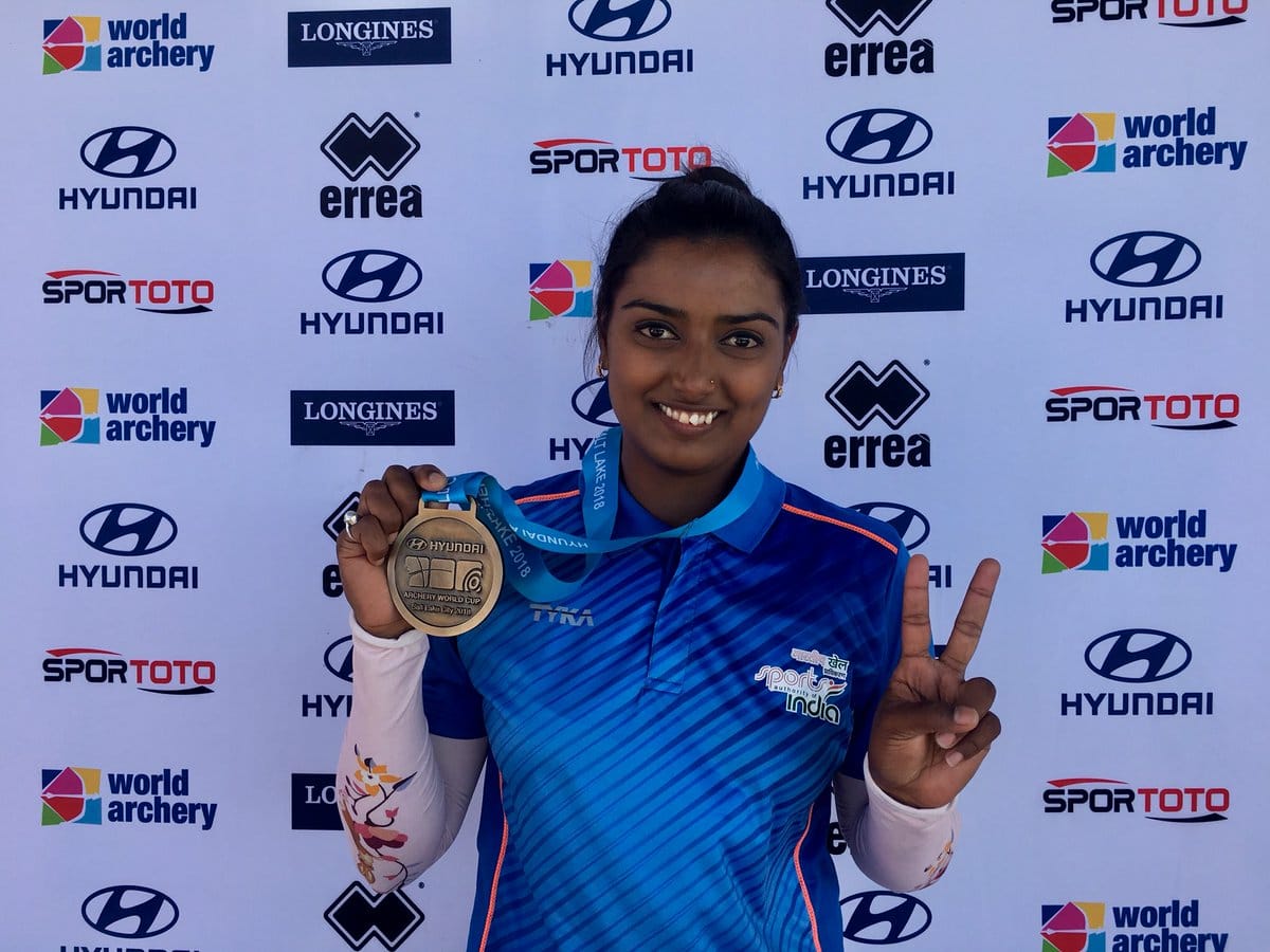 <p>Archer Deepika Kumari wins gold in World Archery Tournament in USA.</p>
