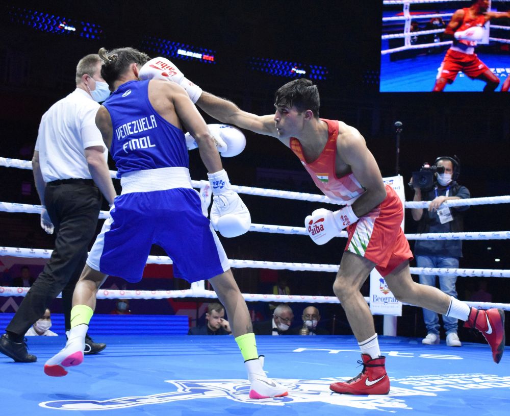 Indian challenger Akash Kumar  takes on Kazakh pugilists for a  place in the final of AIBA World Boxing Championship
