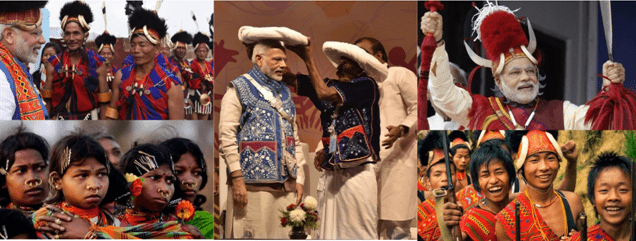 Has there been any shift from tokenism to targeted empowerment of tribals during the Premiership of Modi?