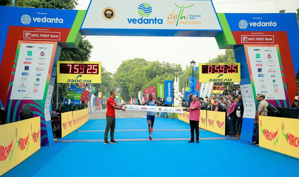 Kenya's Daniel Ebenyo and Olympic champion Almaz Ayana claim titles at Vedanta Delhi Half Marathon