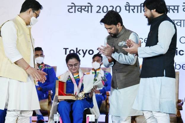 Tokyo Paralympics medalists felicitated by Minister Anurag Thakur 