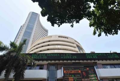 Sensex surged over 293 points,hitting record high of 40,344.99