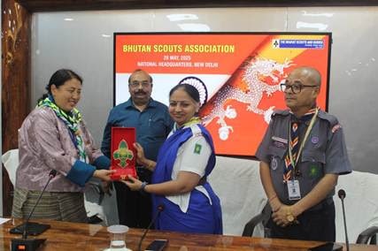 bharat-scouts-and-guides-inducts-members-of-bhutan-scouts-association