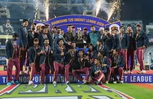 Trophy of the Inaugural Jharkhand T20 League Championship goes to Chota Nagpur Royals