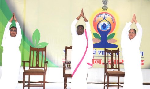 Yoga helps lead tension free life,says Governor Draupadi Murmu