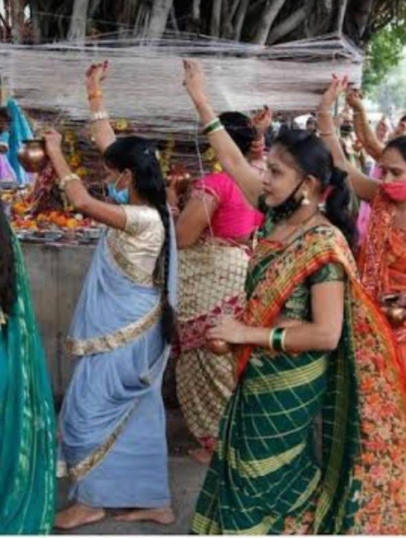 Hindu women observe Vat Savitri festival for long, healthy & prosperous life of their husband in Ranchi 