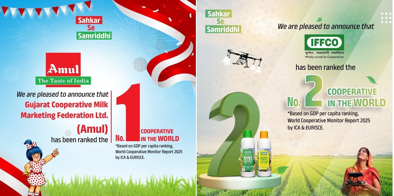 PM Modi congrats Amul and IFFCO secured the 1st and 2nd ranks respectively in the global ranking 