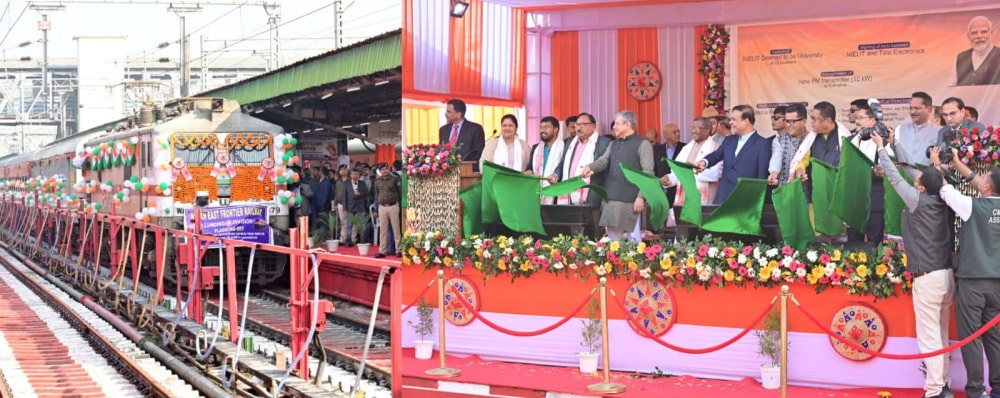 Assam gets enhanced rail connectivity  after three new trains were flagged off