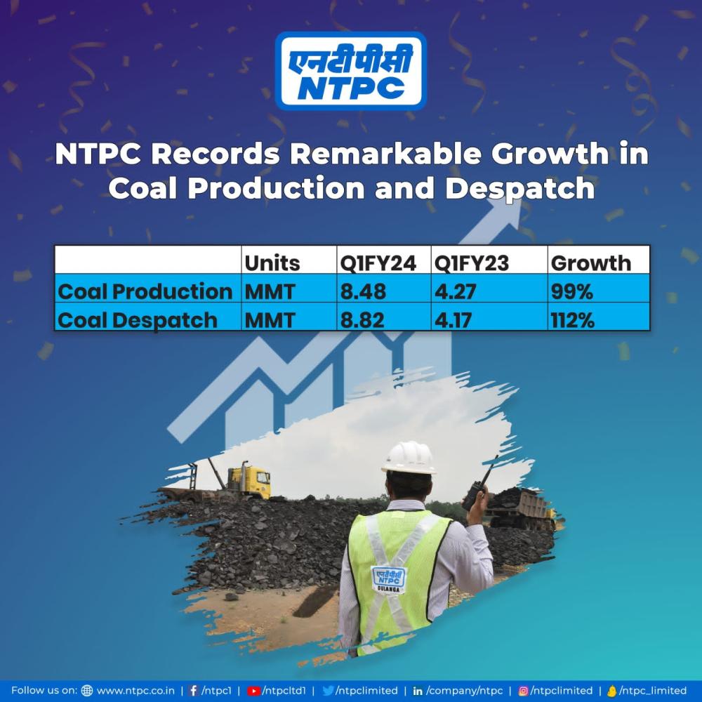 NTPC continued to record growth in coal production and despatch 