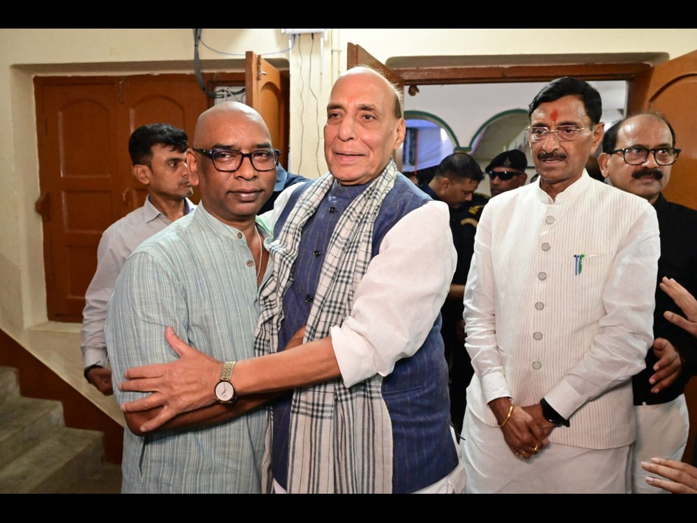 Rajnath Singh, Baba Ramdev land at Nemra based house of late Shibu Soren, attends Shradh ceremony