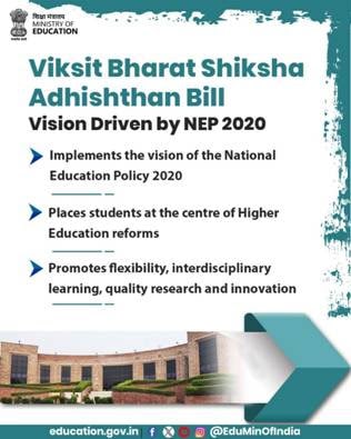 Fact-Sheet: Viksit Bharat Shiksha Adhishthan Bill, 2025 