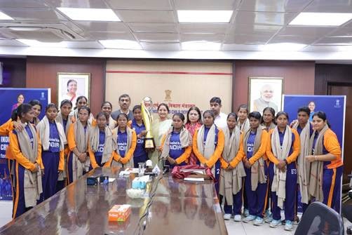 Indian Women’s Cricket Team for the Blind felicitated for clinching victory in Colombo 