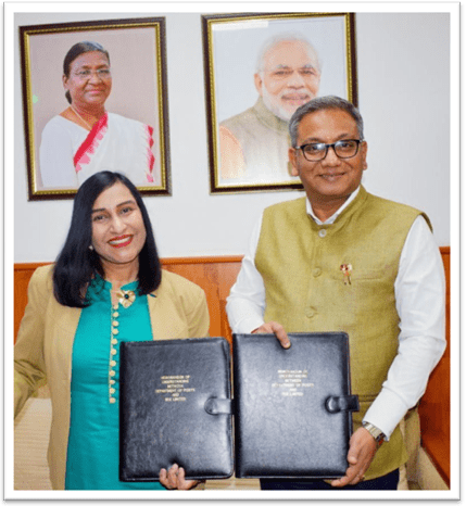 Ms. Manisha Bansal Badal, General Manager (CCS & RB), Department of Posts, and Shri Sundararaman Ramamurthy, MD & CEO, BSE