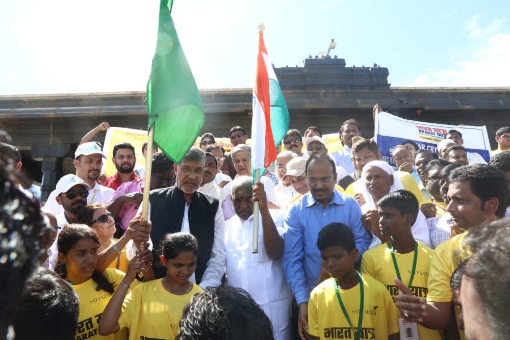 Nobel Peace Laureate, Kailash Satyarthi launches Bharat Yatra