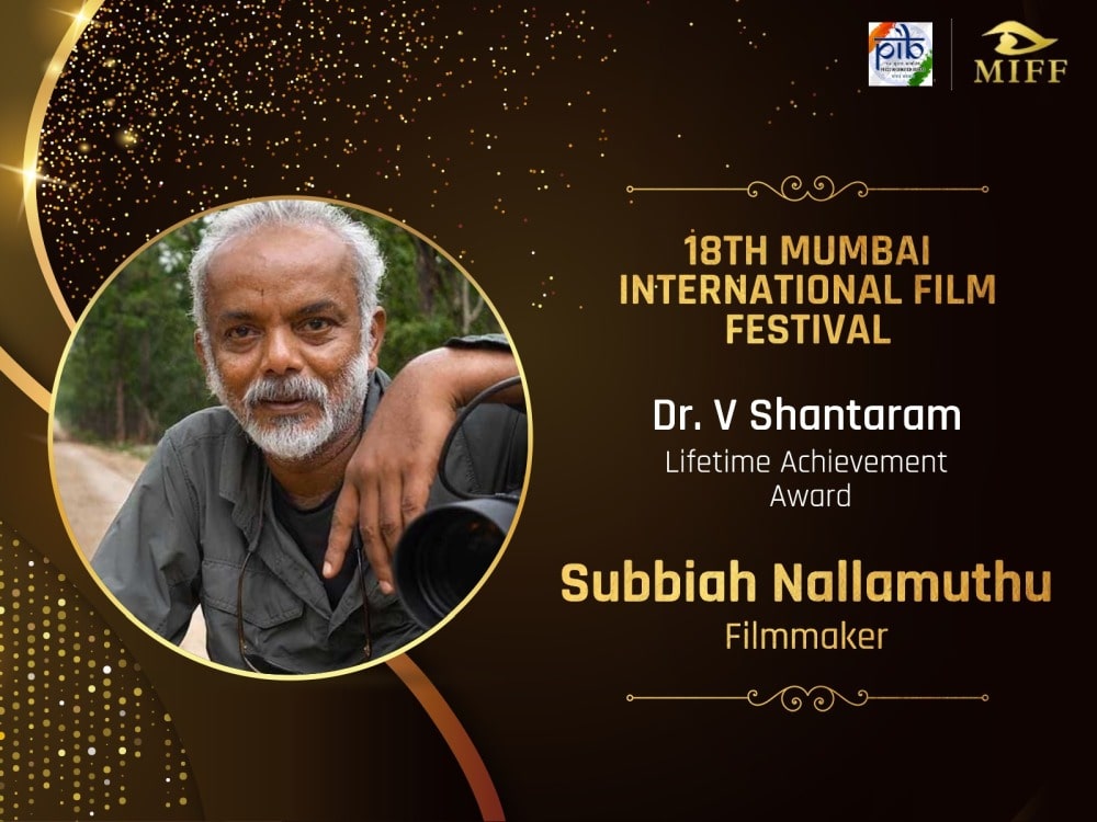 Wildlife Filmmaker Subbiah Nallamuthu announced as winner of V. Shantaram Lifetime Achievement Award