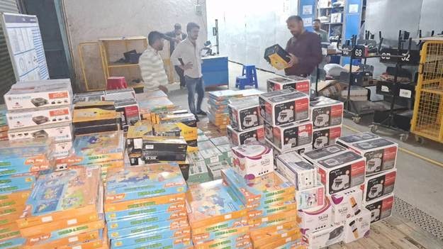 Search at the warehouses of Amazon Sellers Pvt Ltd, New Delhi, led to seizure of Rs 70 lakh worth 3,500 products