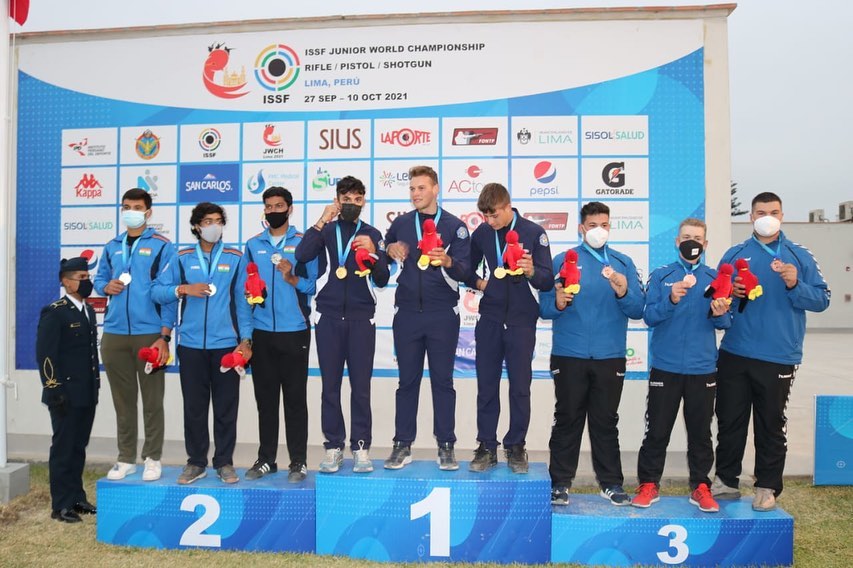 India wins silver in Men's Trap Team event at Junior Shooting Worlds