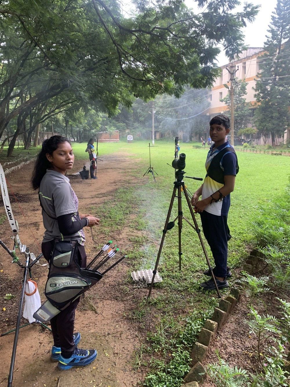 SAI Ranchi Centre Archers aim a target amid threat of mosquito bites 