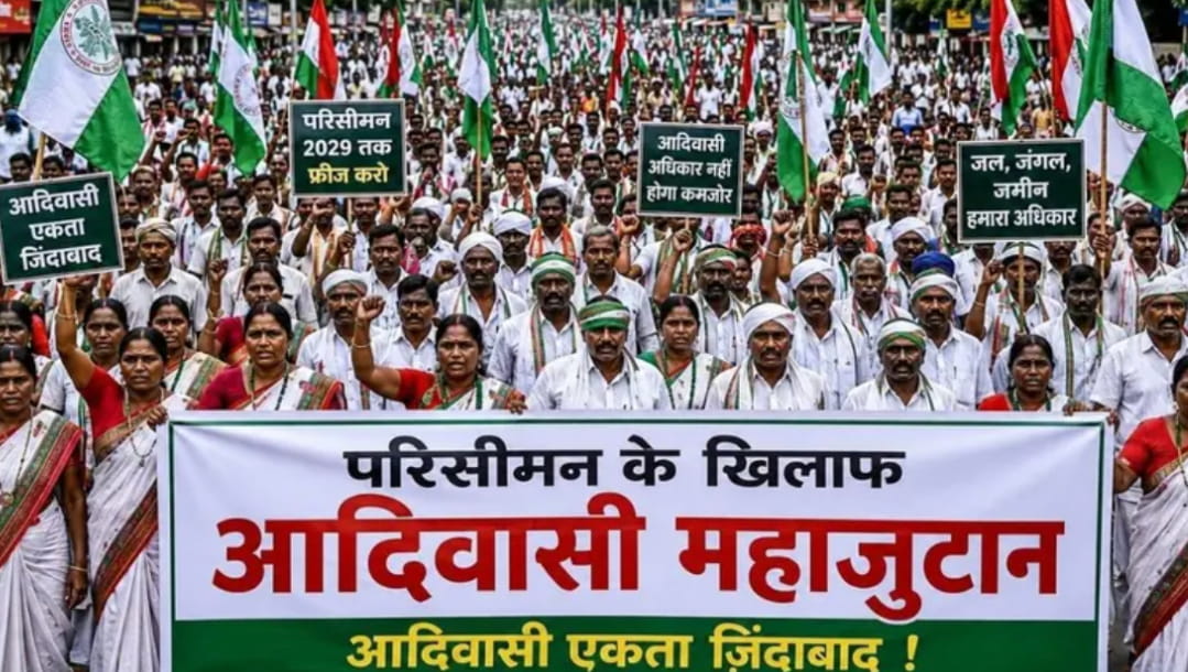 Adivasi Mahajutan Rally held in Ranchi against the Centre’s proposed ‘ delimitation’ exercise