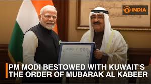 Breaking: Kuwait bestows its highest honour The Order of Mubarak Al Kabeer to PM Modi 